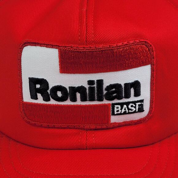 Vintage Ronilan BASF Red Mesh Trucker Hat Snapback Cap - Picture 2 of 11